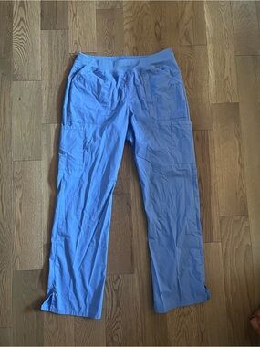 Women’s Light Blue Cherokee Workwear Cargo Pants with Elastic Waist
